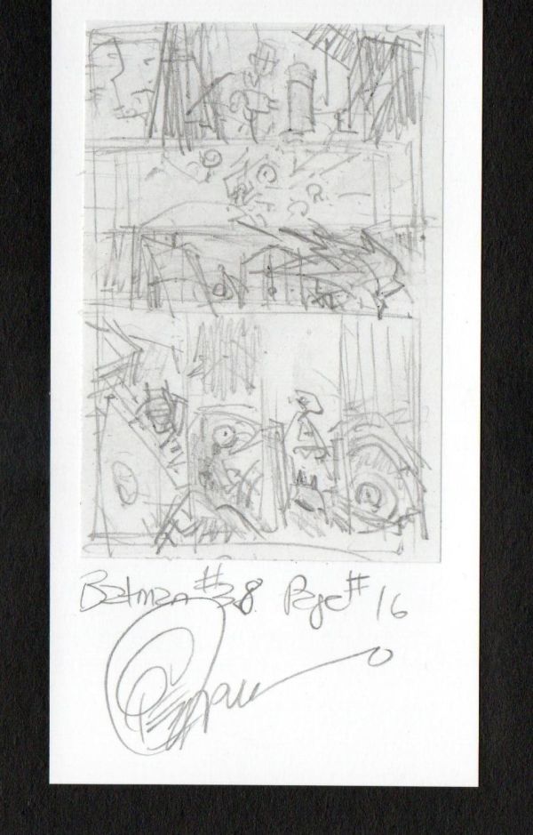 Image for Batman Vol 2 (New52) OA Mini 2X3 Sketch Outline for Issue 38 Page 16 Greg Capullo