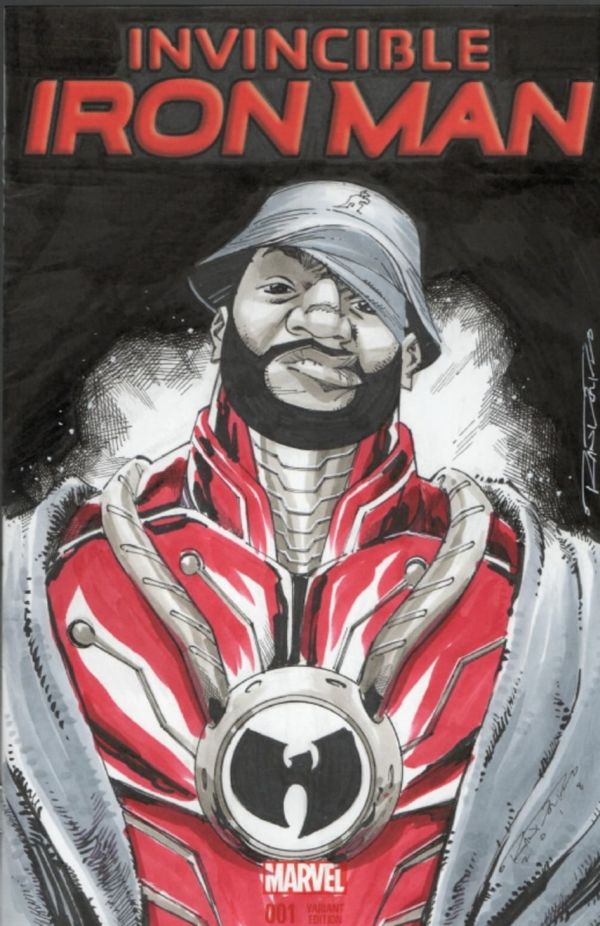 Image for Khary Randolph Invincible Ironman #1 inked sketch Dennis David Coles bust