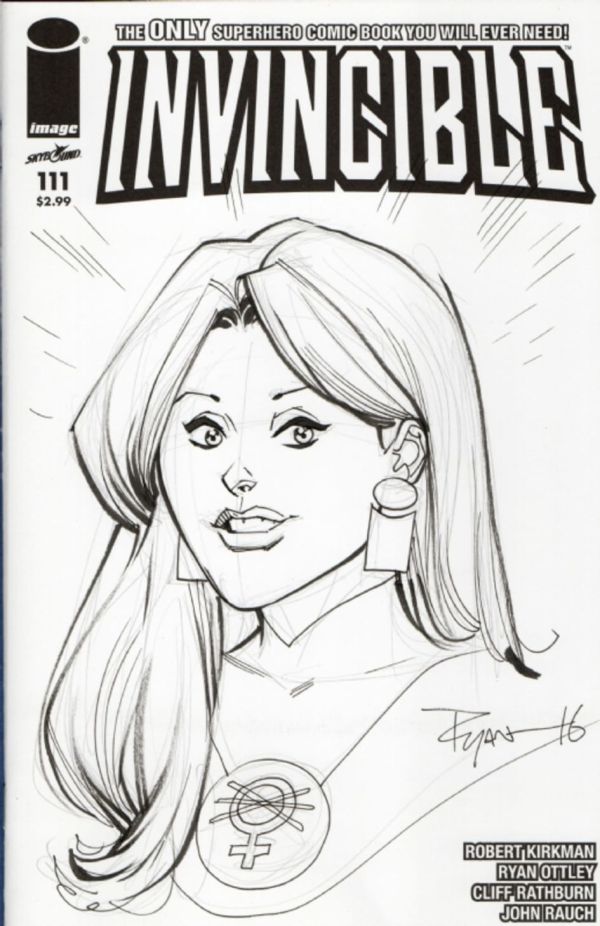 Image for Ryan Ottley Invincible #111 inked sketch Atom Eve Bust