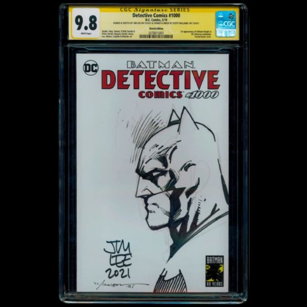 Image for Batman Head Shot Original Art Sketch Cover by Jim Lee and Scott Williams