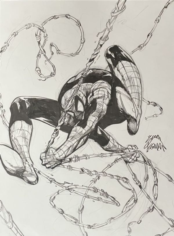 Image for Ryan Stegman Commission of Spider-Man (pencil and inks) influenced by McFarlane pin-up
