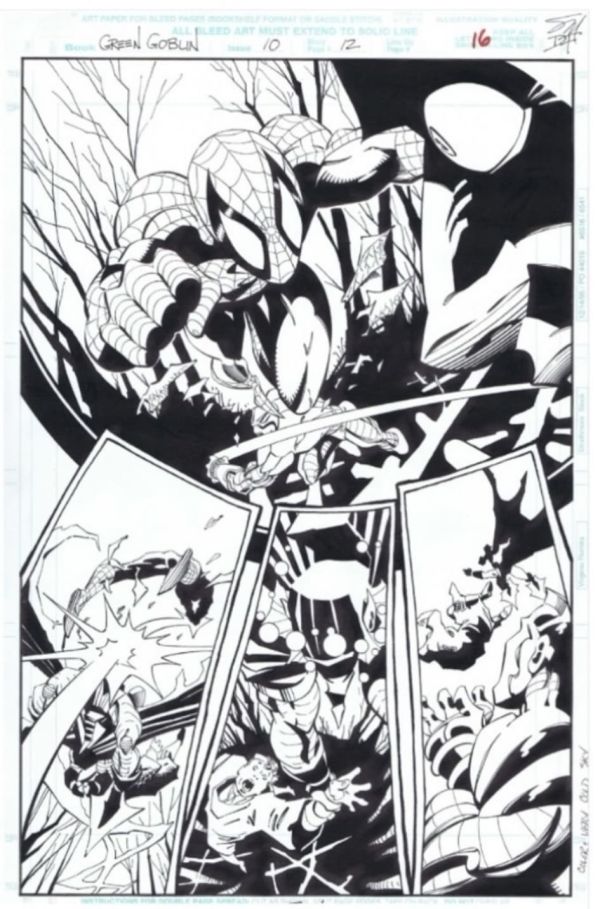 Image for Spider-Man, Colossus & Green Goblin Half-Splash page ! Green Goblin issue 10 page 12 ! Pencils by Scott McDaniel & inks by Derek Fisher ! Signed by McDaniel !