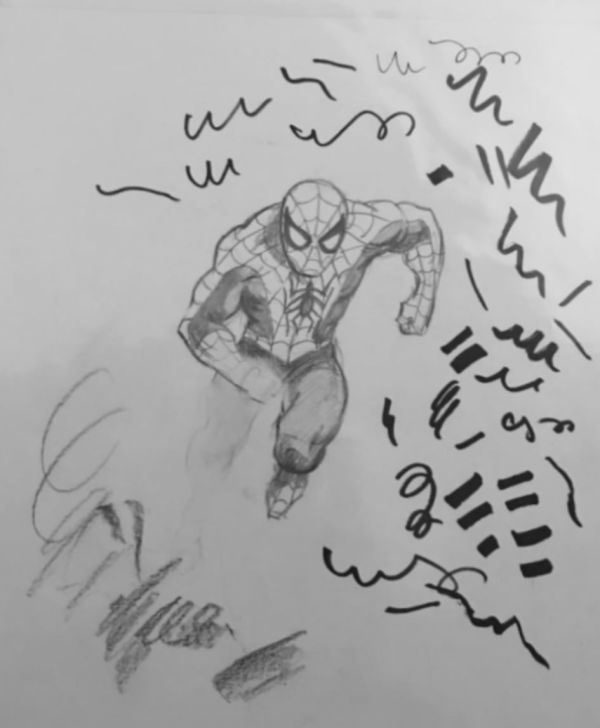 Image for 8 x 9 inch Marie Severin Spider-Man pencil sketch ! Reverse side has rough sketches of nuns!