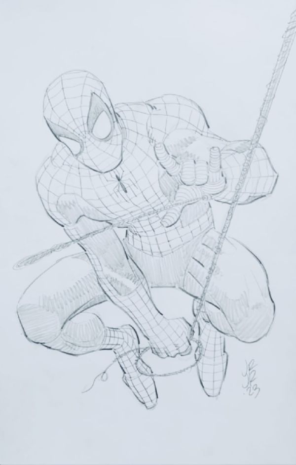 Image for 11x17 inch Spider-Man Commission pencilled & signed by John Romita Jr. (Pencils only )!! Cover-quality Spider-Man
