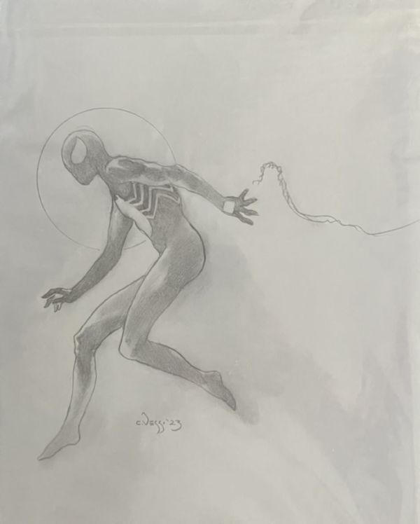 Image for Charles Vess Black-suit (Symbiote)Spider-Man Commission! Pencilled and signed by Charles Vess !Art measures 11.5 x 14 inches !