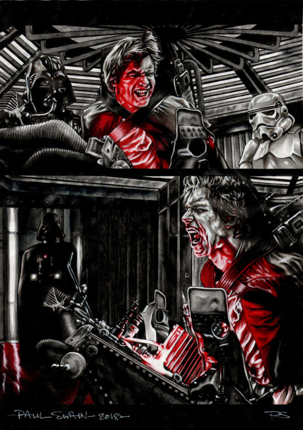 Image for STAR WARS The Empire Strikes Back ORIGINAL PAINTED COMIC BOOK ART by Paul Swain