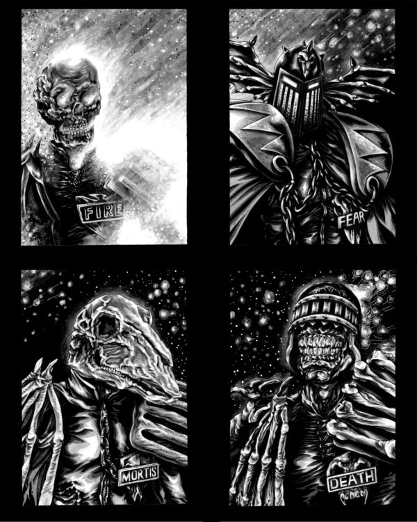 Image for JUDGE DREDD / 2000AD - DARK JUDGES - 4 X ORIGINAL ART
