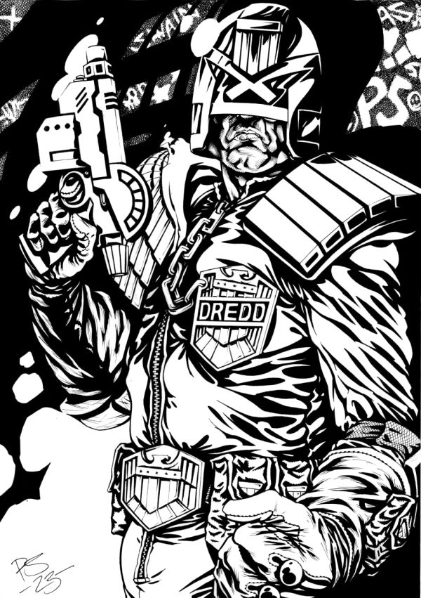 Image for JUDGE DREDD 2000AD A4 ORIGINAL ART by PAUL SWAIN
