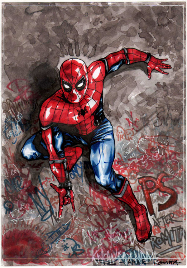 Image for MARVEL COMICS SPIDER-MAN Tom Holland Original Art after John Romita Sr