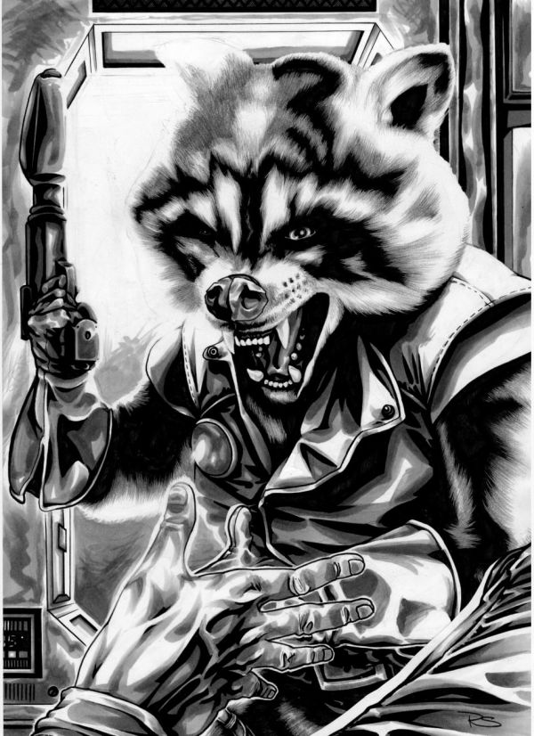 Image for Guardians of the Galaxy MARVEL COMICS Rocket Raccoon A4 Original Art