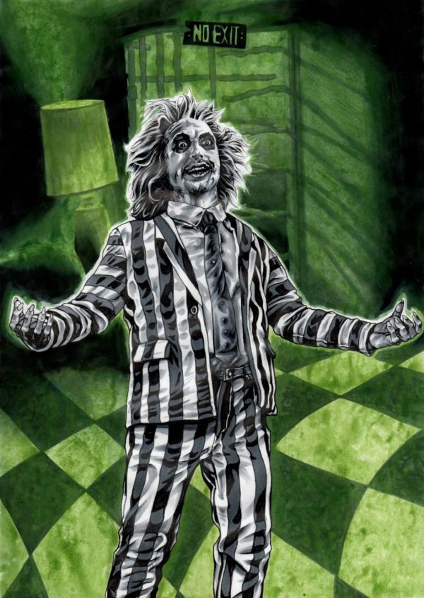 Image for BEETLEJUICE A4 ORIGINAL ART by PAUL SWAIN
