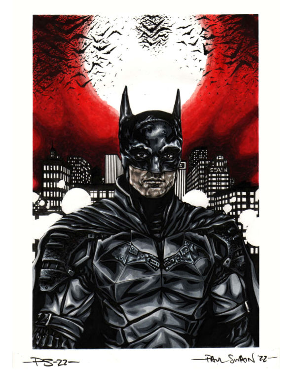 Image for DC Comics BATMAN Robert Pattinson A4 ORIGINAL ART by PAUL SWAIN