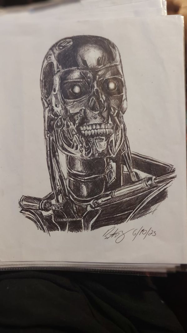 Image for T800 bust sketch