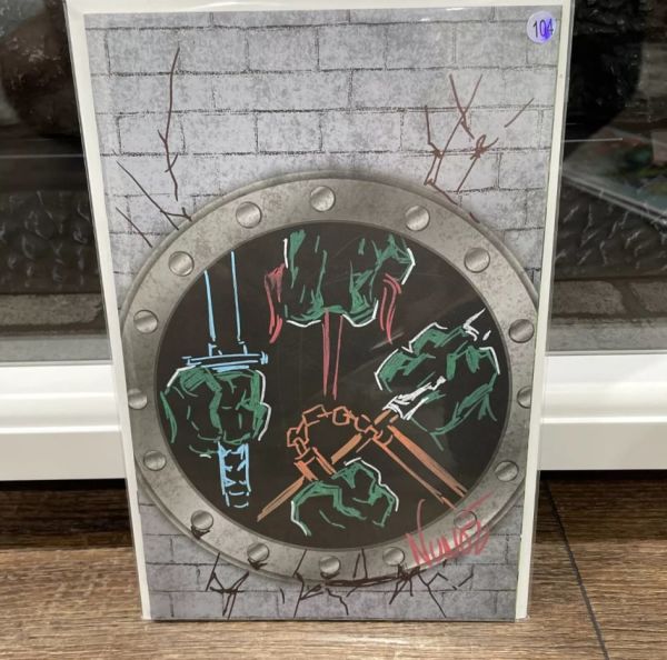 Image for TMNT #1 IDW Sewer Blank Cover - Eddie Nunez Sketch & Signed COA 1 Of 1 !!!!