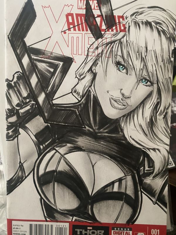 Image for Magik on black Amazing XMen sketch cover