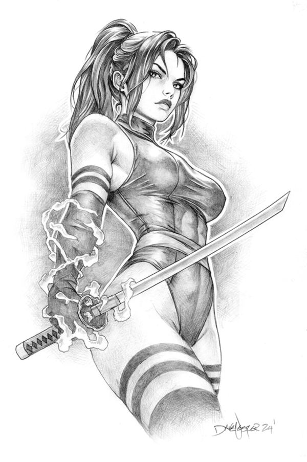Image for "Psylocke" original pencil sketch from pinup artist Dave Nestler