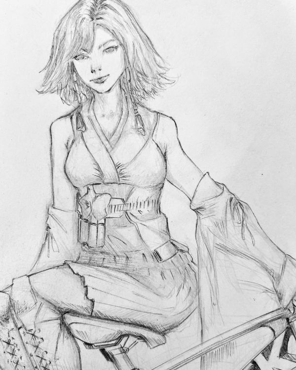 Image for Inktober / Arttrober Fusion 2024 Day 6: Yuna (Final Fantasy) Trek