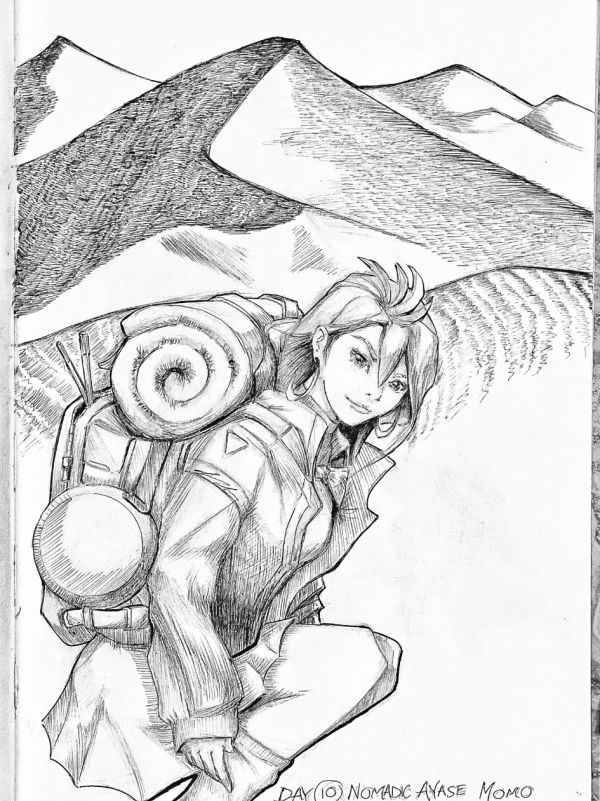 Image for Inktober / Arttrober Fusion 2024 Day 10: Nomadic Ayase Momo