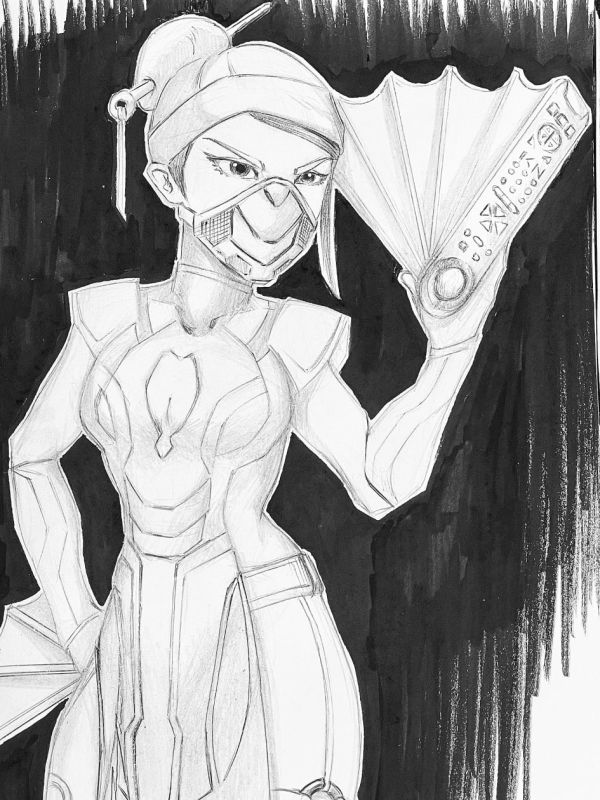 Image for Inktober /Arttrober Fusion 2024 Day 12: Kitana (Mortal Kombat)