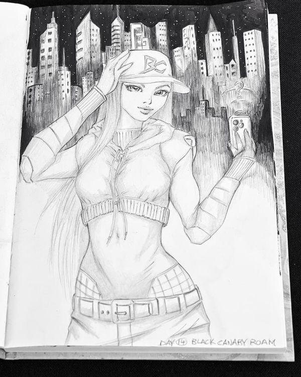 Image for Inktober / Arttrober Fusion 2024 Day 14: Black Canary Roam
