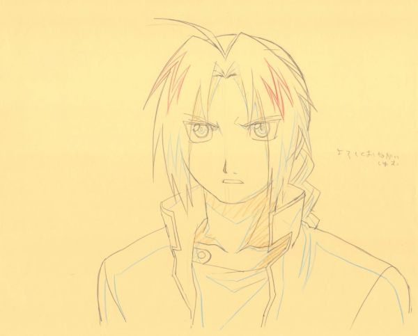 Image for Fullmetal Alchemist (FMA) Animation Production Sketch Genga Cel 02 // Anime Art Douga
