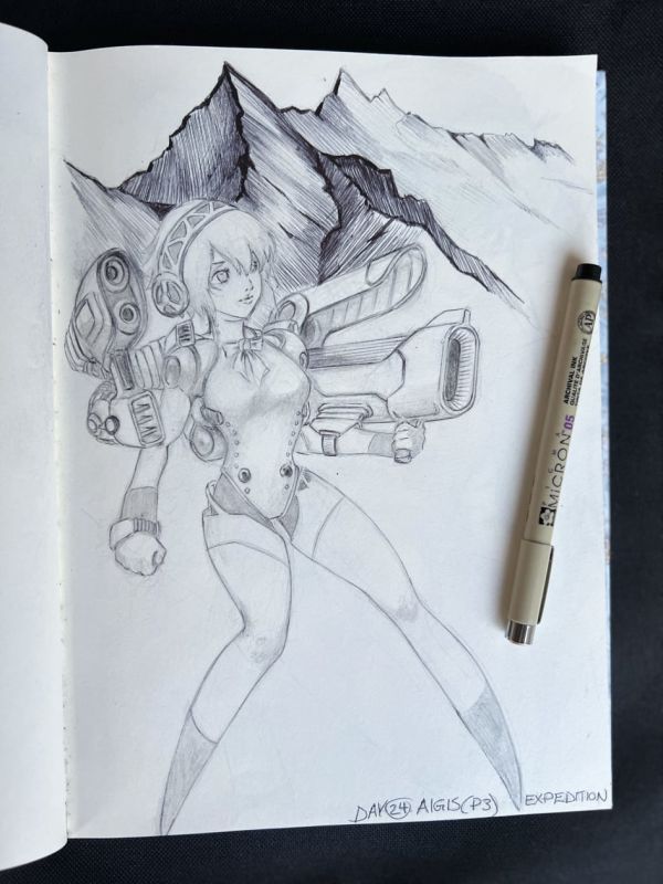 Image for Inktober / Arttrober 2024 Fusion Day 24: Aigis (Persona 3) Expedition