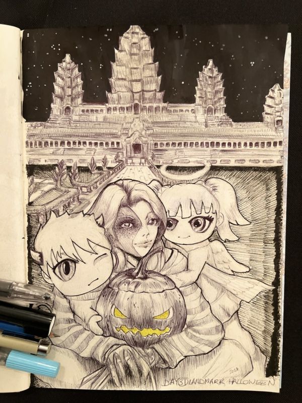 Image for Inktober / Arttrober Fusion 2024 Day 31: Landmark Balance(OC)