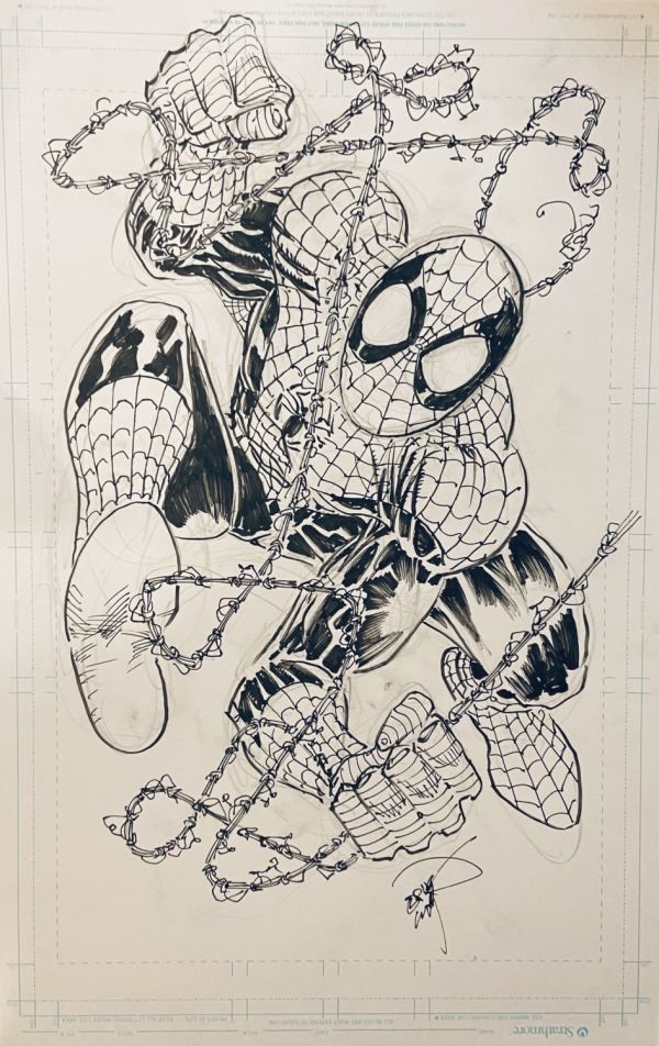 Image for Erik Larsen 11x17 inch Spider-Man commission (splash recreation of Amazing Spider-Man issue 343 page 13 )!! Pencils & inks by Erik Larsen. Signed by Erik Larsen !
