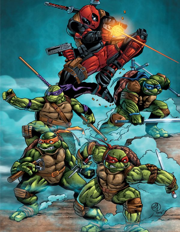 Image for **PRINT** Teenage Mutant Ninja Turtles & Deadpool.