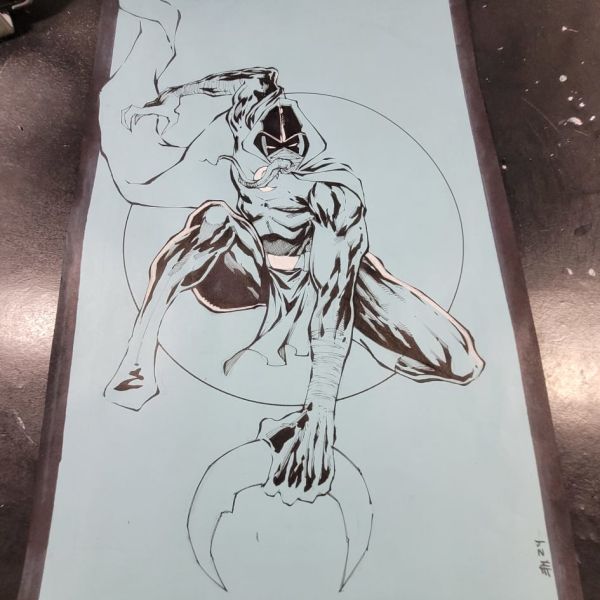 Image for moon knight with venom tongue on tone paper