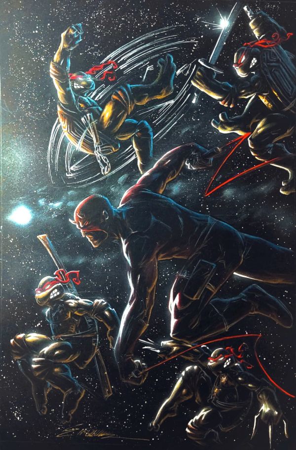 Image for TMNT/Daredevil on Black paper by Manu Silva 