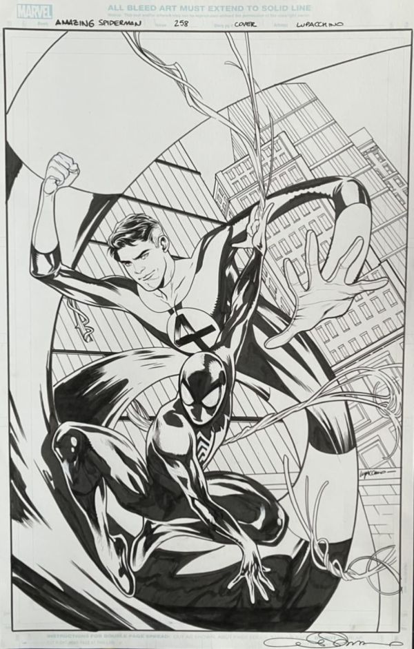 Image for AMAZING SPIDER-MAN #258 FACSIMILE EDITION COVER ! EMA LUPACCHINO VARIANT COVER !! Art measures 11X17 inches! Pencilled, Inked & signed by Emma Lupacchino!