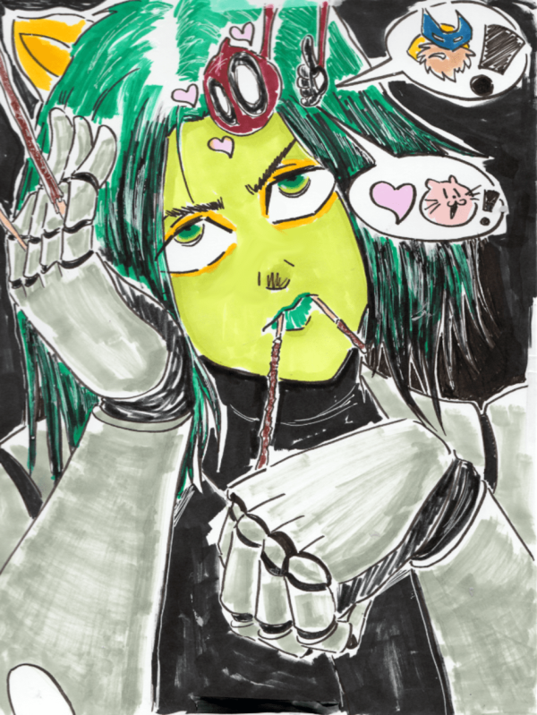 Image for Gamora and Deadpool tag team some Pocky