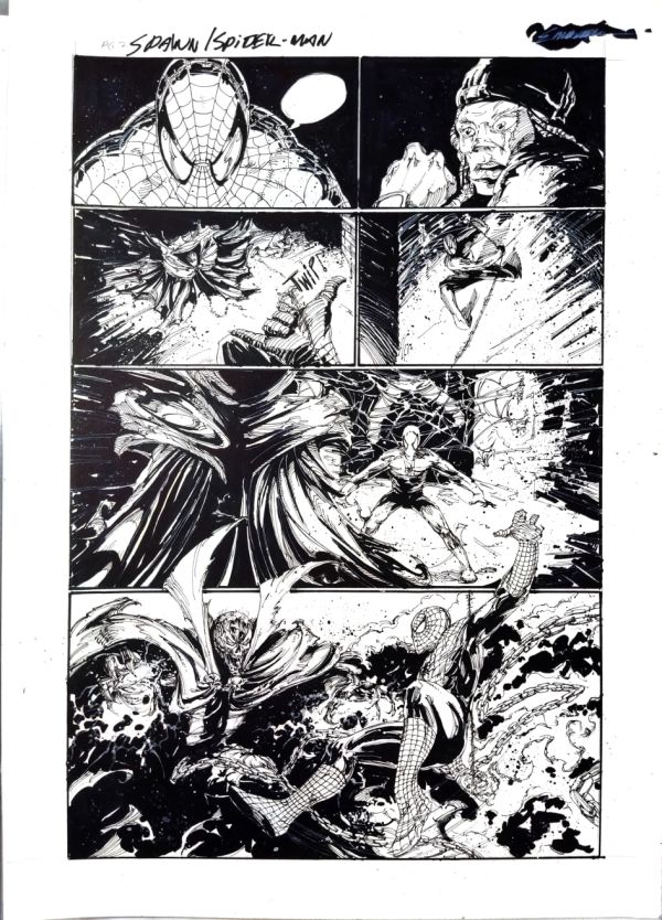 Image for Spawn vs Spider Man page 2 original Art by Manu Silva 