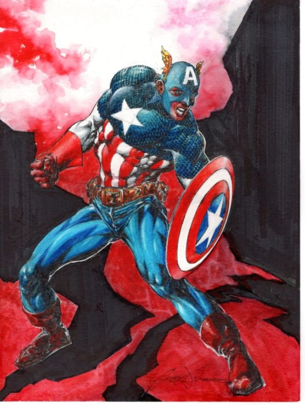 Image for Captain America 9x12 by Rudy Nebres