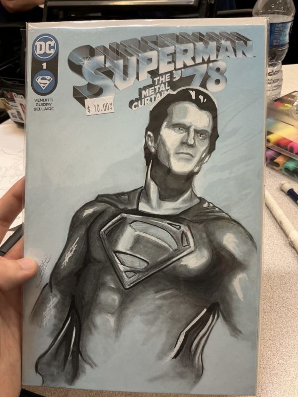 Image for Henry Cavil portrait on a Superman ‘78 the metal curtain #1 blank