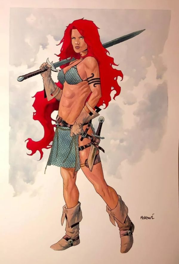 Image for Mike McKone Red Sonja Watercolour Painting 