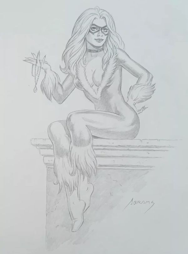 Image for Paul Abrams Black Cat Sketch Original Art 