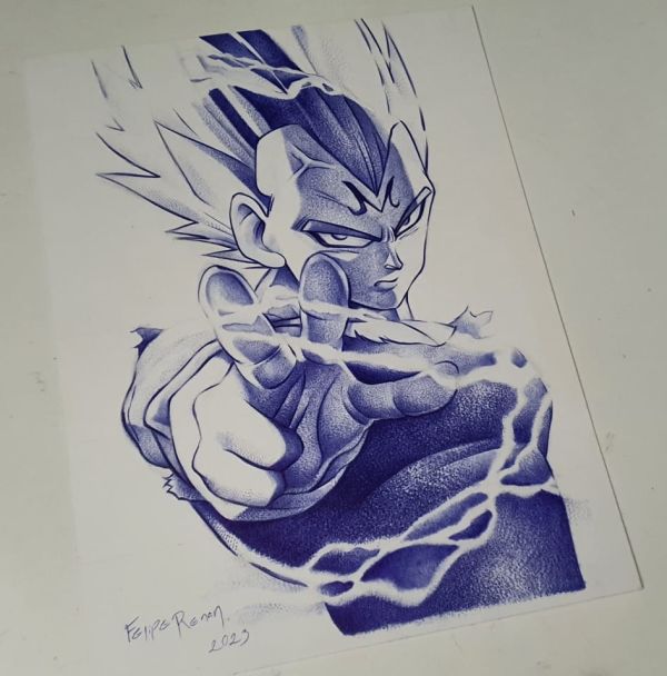 Image for Vegeta Majin, drawing made with ballpoint pen