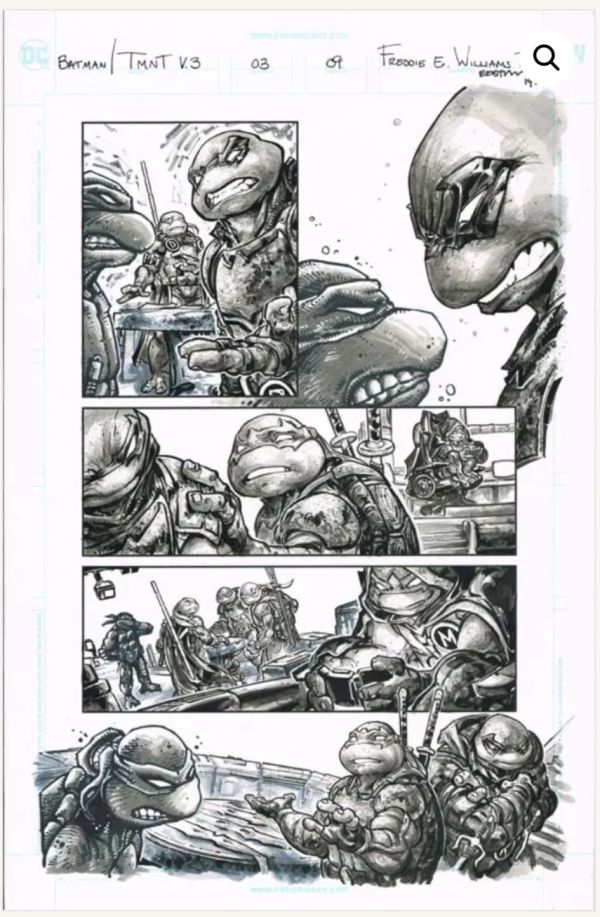 Image for Batman/TMNT Vol III Issue III Page 09 Pencils/Inks