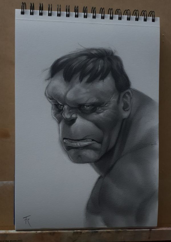 Image for Incredible Hulk Graphite and Charcoal Drawing
