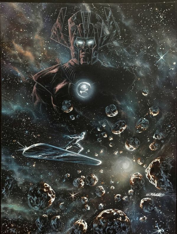 Image for Galactus and silver Surfer Black paper by Manu Silva 