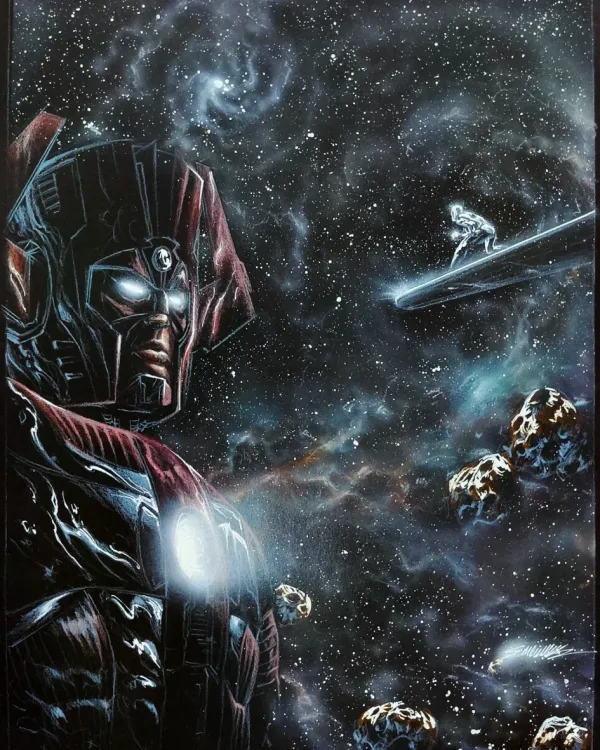 Image for Galactus and silver Surfer Black paper by Manu Silva 