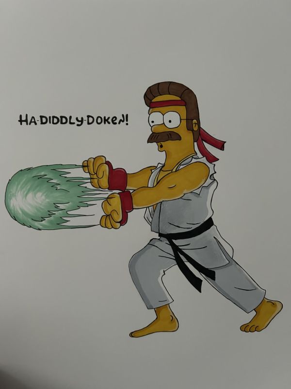 Image for Ned flanders x street fighter 
