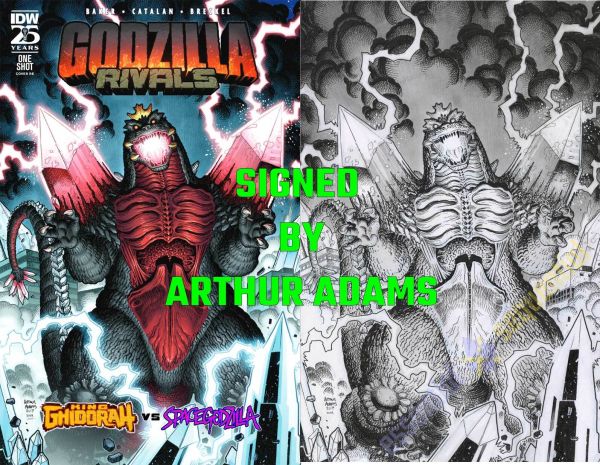Image for Space Godzilla #1 Variant by Arthur Adams - Color and B&W Set - Signed