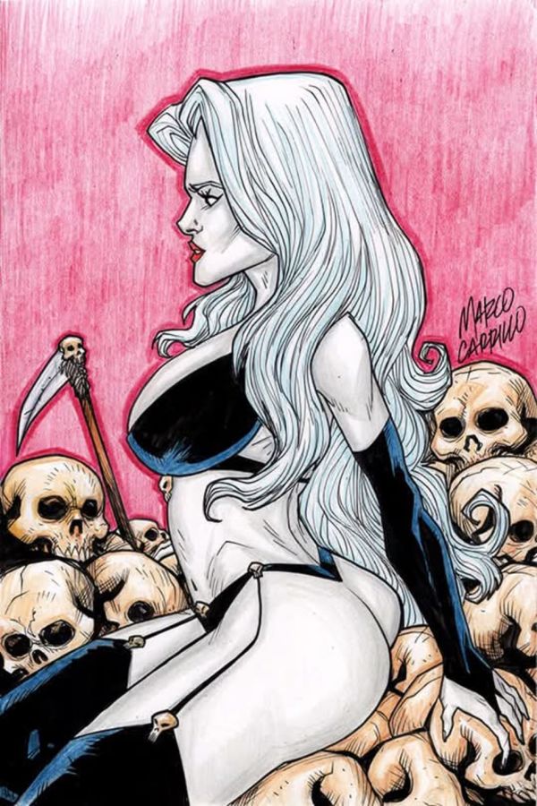 Image for Lady Death color pencils illustration
