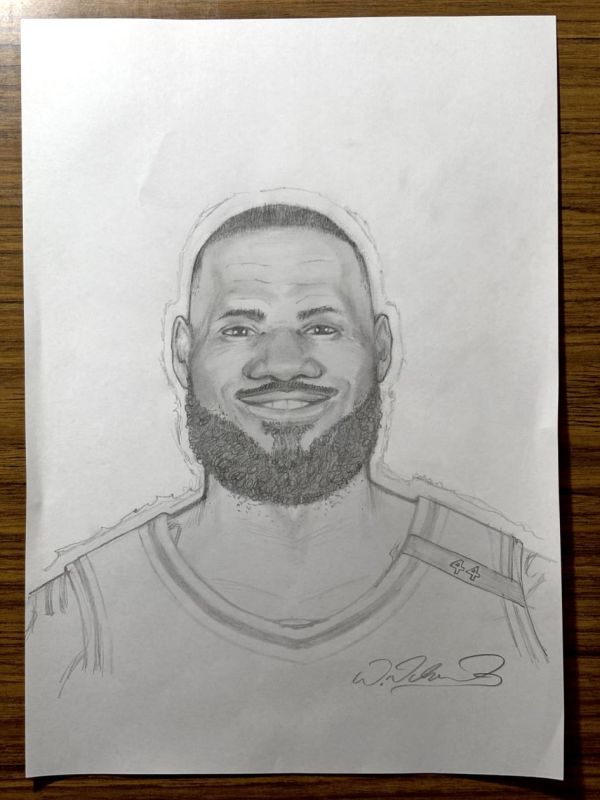 Image for Lebron James Pencil Sketch (A4)