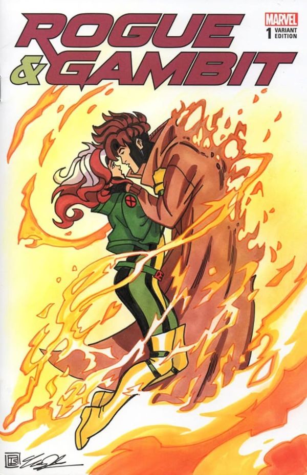 Image for Rogue and Gambit sketch cover by Tim Shinn