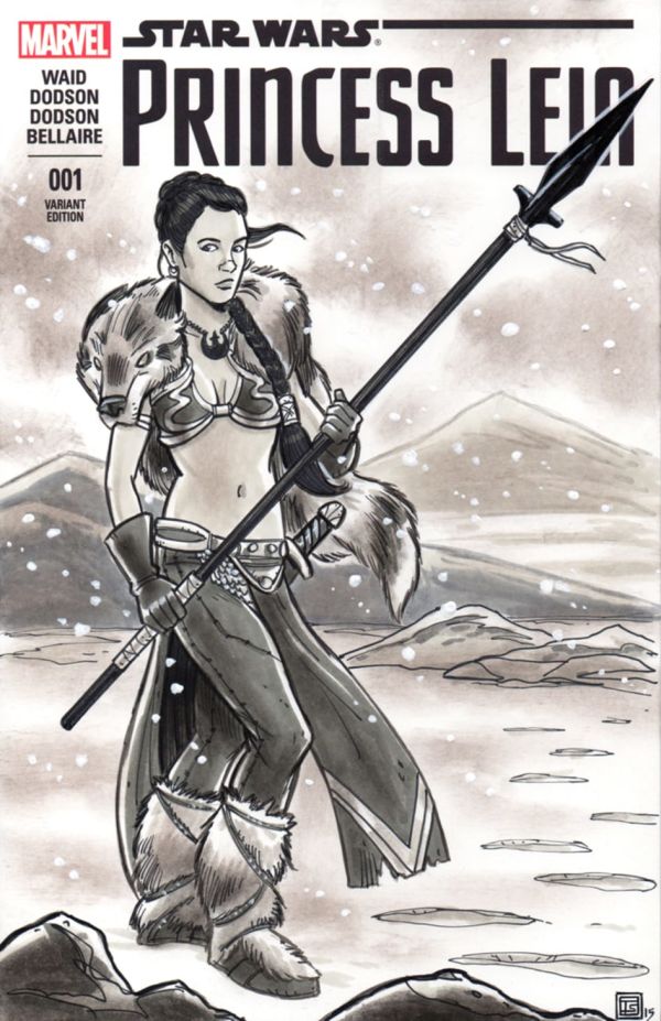 Image for Star Wars Princess Leia Viking sketch cover by Tim Shinn