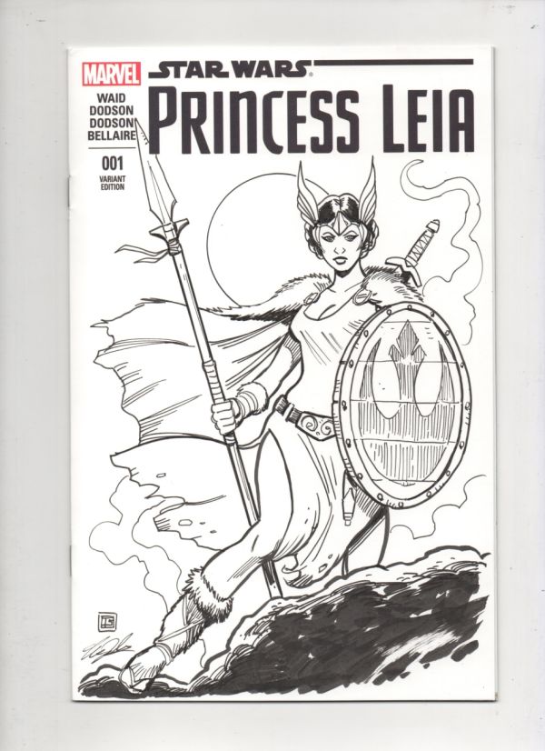 Image for Star Wars Princess Leia Viking sketch cover by Tim Shinn